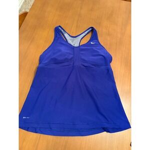 Nike Dri-FIT Tank Top Womens Racerback‎ Athletic Royal Blue Workout
